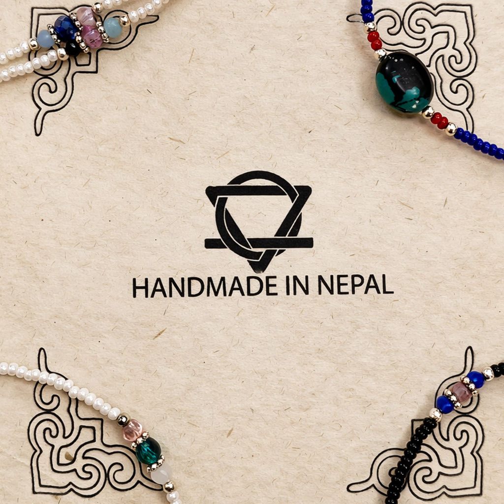 Colgante fino de lapislázuli y turquesa de Nepal - collar (42 cm)