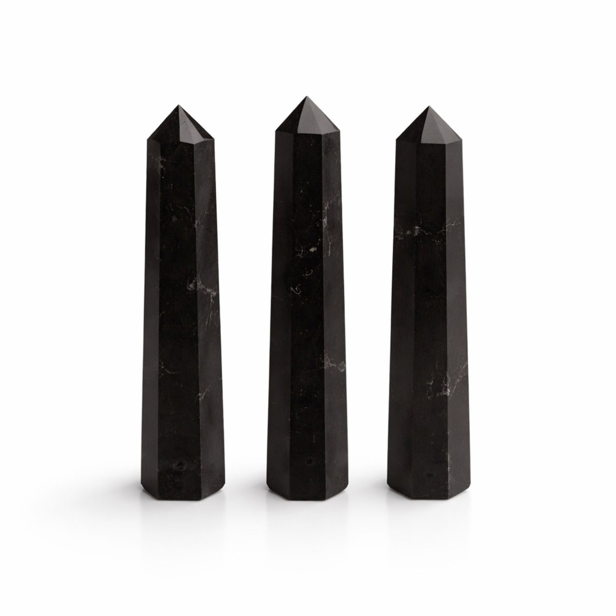 Punta obelisco de seis caras de piedra preciosa, aprox. 11 cm - Turmalina negra