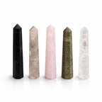 Punta obelisco de seis caras de piedra preciosa, aprox. 11 cm - Turmalina negra
