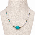 Colgante de cuentas de howlita nepalí y turquesa - collar (42 cm)