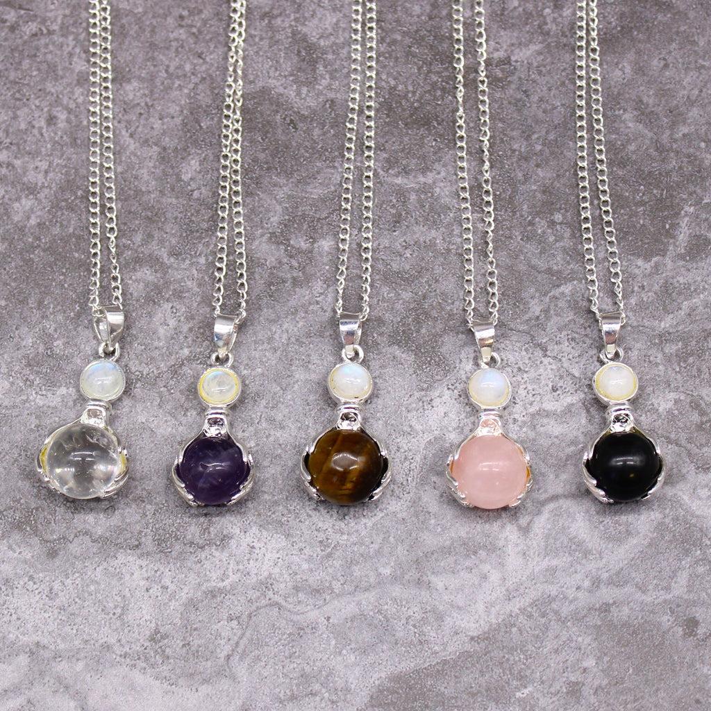 Colgante de Manos Curativas de Piedras Preciosas - Ojo de Tigre