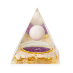 Pirámides de orgonita medianas 7x6 cm - Esfera de cuarzo flotante - Trozos de cuarzo