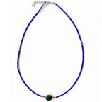 Colgante fino de lapislázuli y turquesa de Nepal - collar (42 cm)