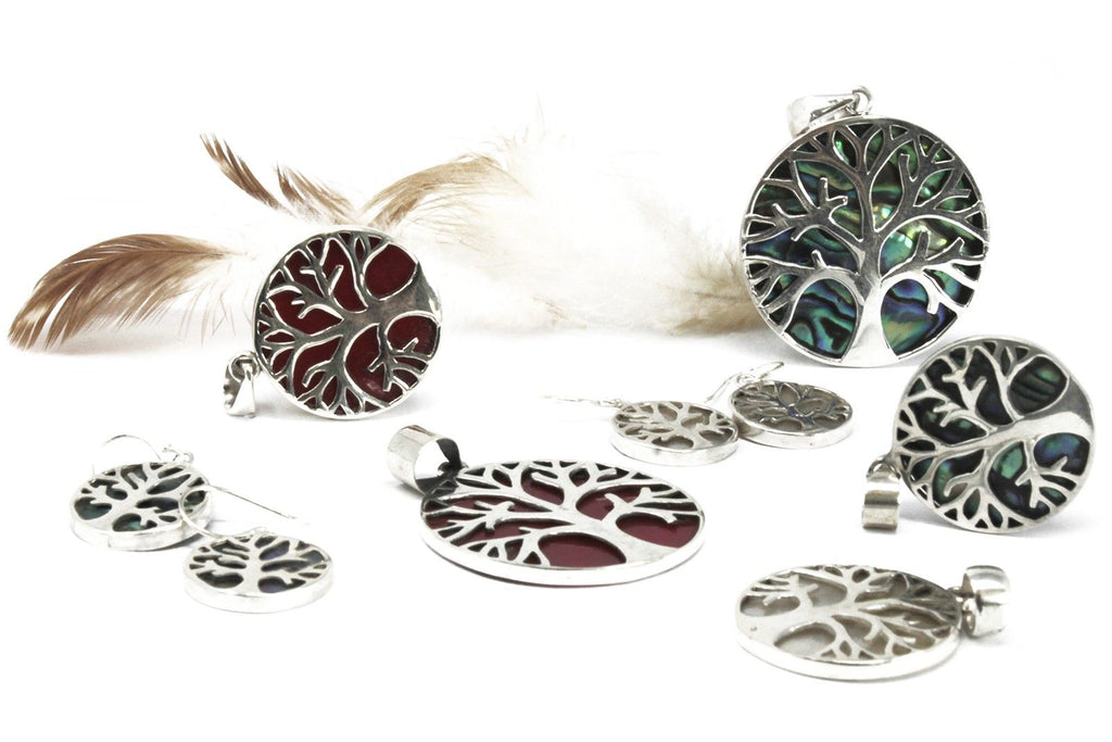 Colgante de Plata Árbol de la Vida 22mm - Madre Perla