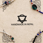 Collar fino de howlita nepalesa de doble hilera y cuentas facetadas - (42 cm)