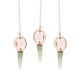 Brújula del Corazón - Estrella Merkaba giratoria de dos piezas en péndulo de cobre - cuarzo rosa y aventurina verde