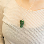 Colgante de ángel guardián de gema - aventurina verde