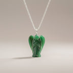Colgante de ángel guardián de gema - aventurina verde