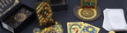 Set de cartas del tarot en caja de regalo rosa con lámina rubí - con folleto